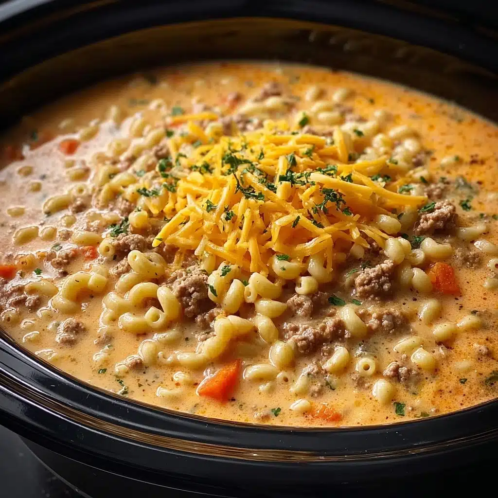 Crockpot Macaroni Cheeseburger Soup Recipe