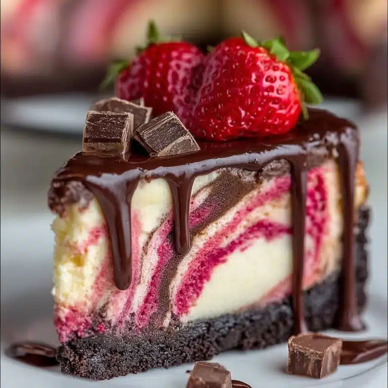 Strawberry Swirl Chocolate Cheesecake Recipe