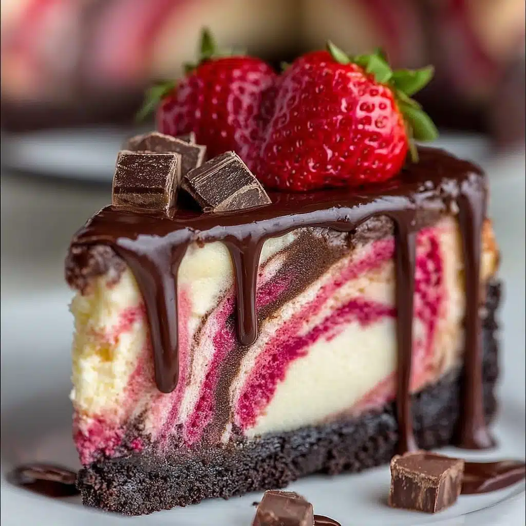 Strawberry Swirl Chocolate Cheesecake Recipe