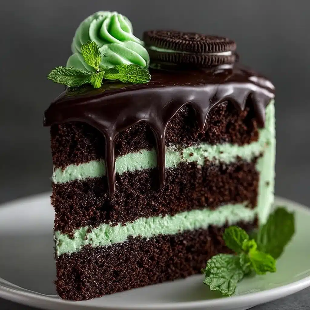 Decadent Mint Chocolate Layer Cake Recipe - Recipe Image