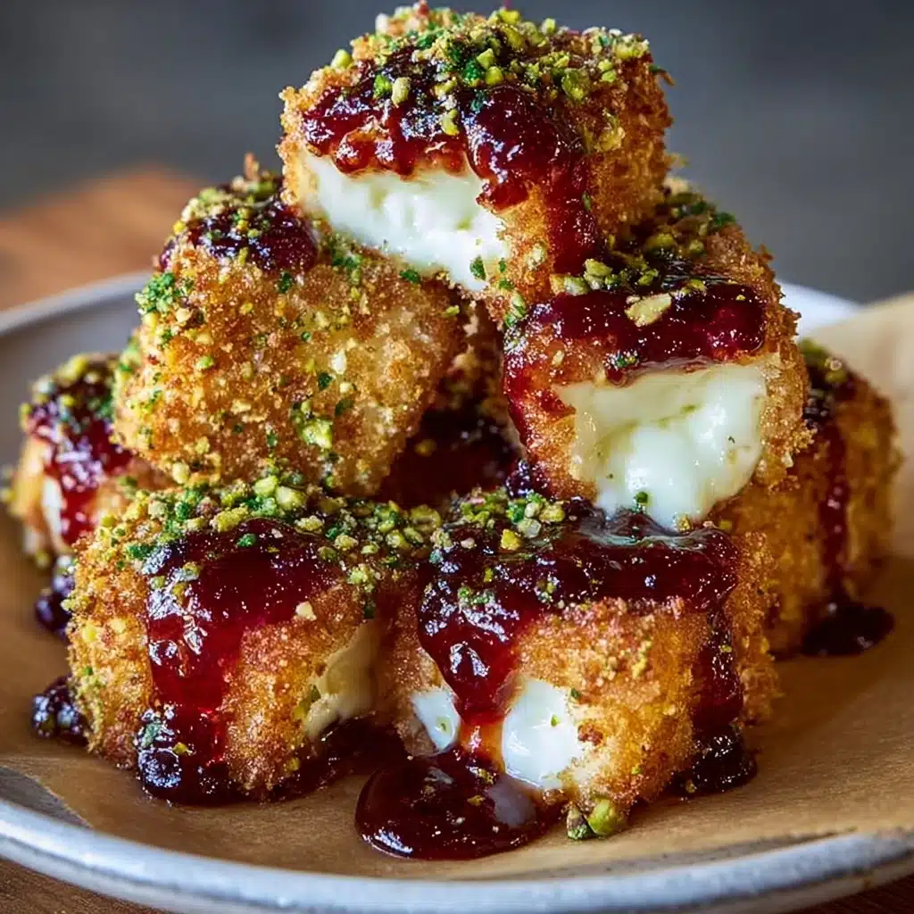 Pistachio-Crusted Brie Bites with Orange Cranberry Glaze Recipe - Recipe Image