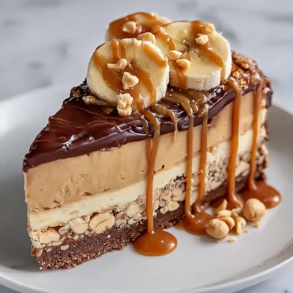 Caramel cheesecake with bananas and peanut butter cream Recipe