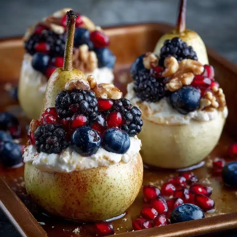 Baked Pears with Berries, Honey, Walnuts & Goat Cheese Recipe