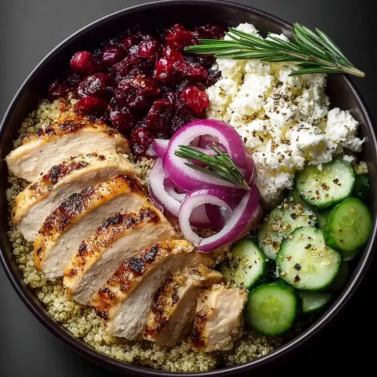 Greek Chicken Grain Bowl with Cranberries & Feta Recipe