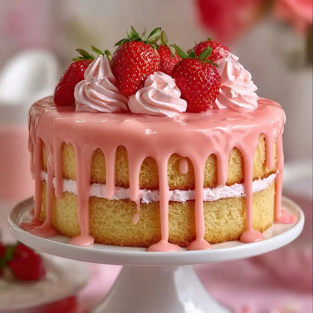 Pink Strawberry Cake with Strawberry Cream Cheese Icing Recipe - Recipe Image