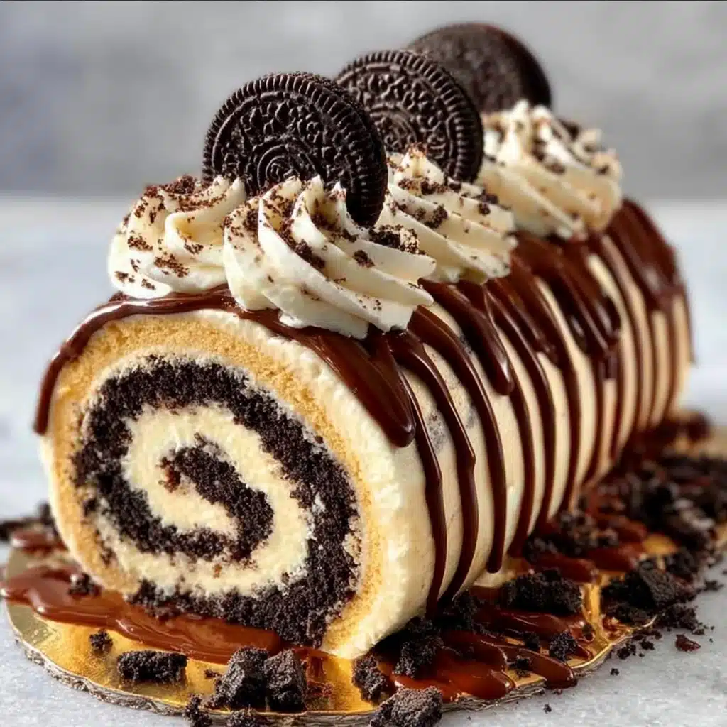 Oreo Mocha Cheesecake Roll Recipe - Recipe Image