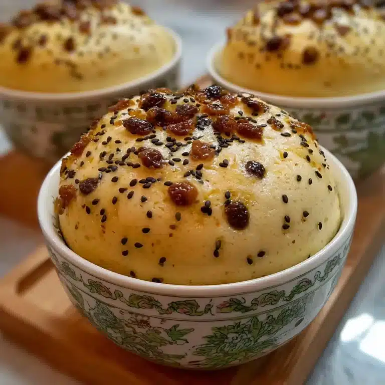 Fluffy Raisin Sesame Pudding Treat Recipe