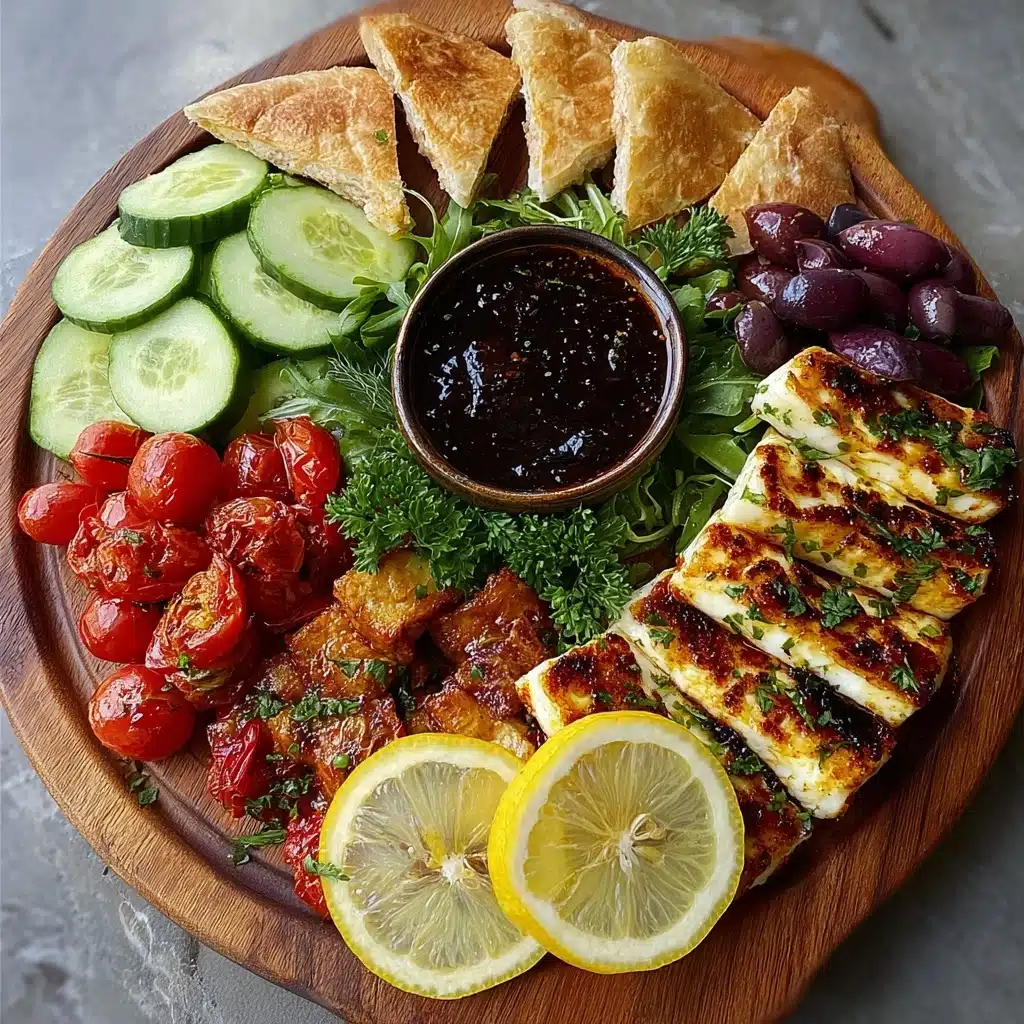 Greek Halloumi Mezze Platter with Balsamic Drizzle Recipe