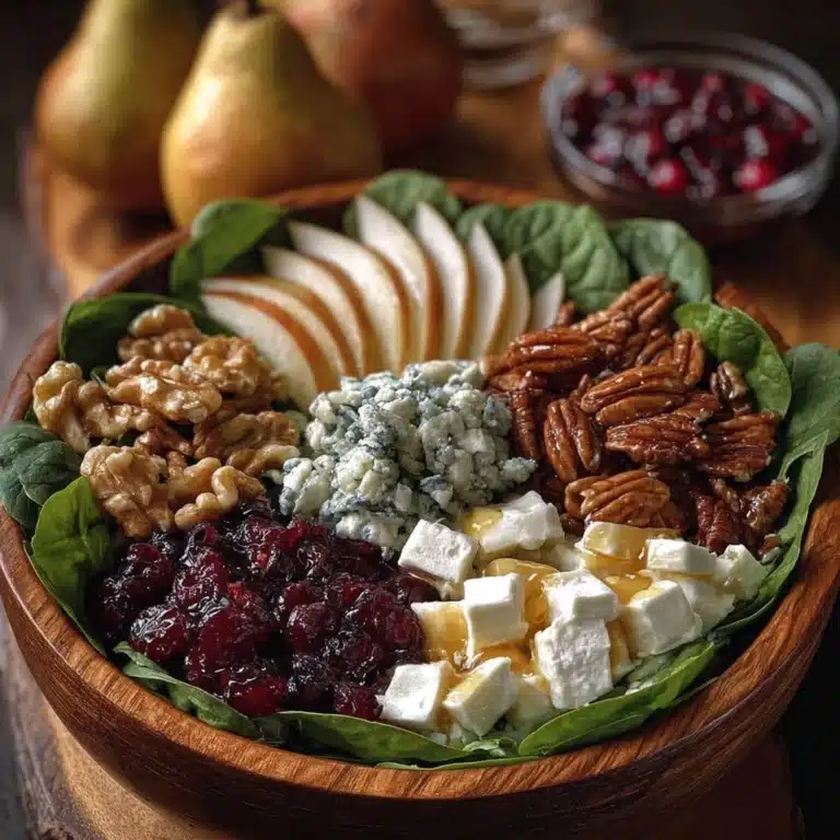 Pear, Brie & Walnut Spinach Salad with Honey Dijon Recipe
