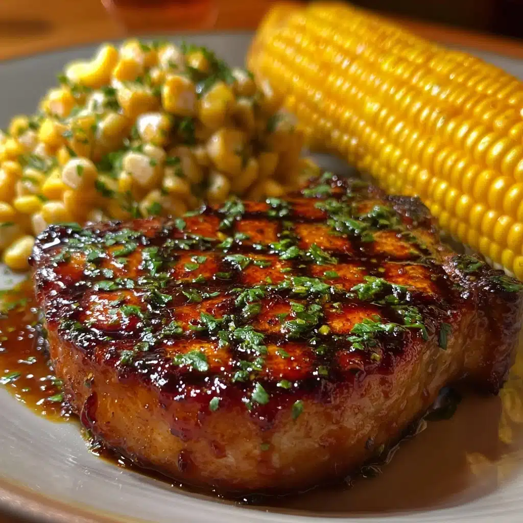 Honey Garlic Pork Chops with Buttered Corn Recipe - Recipe Image