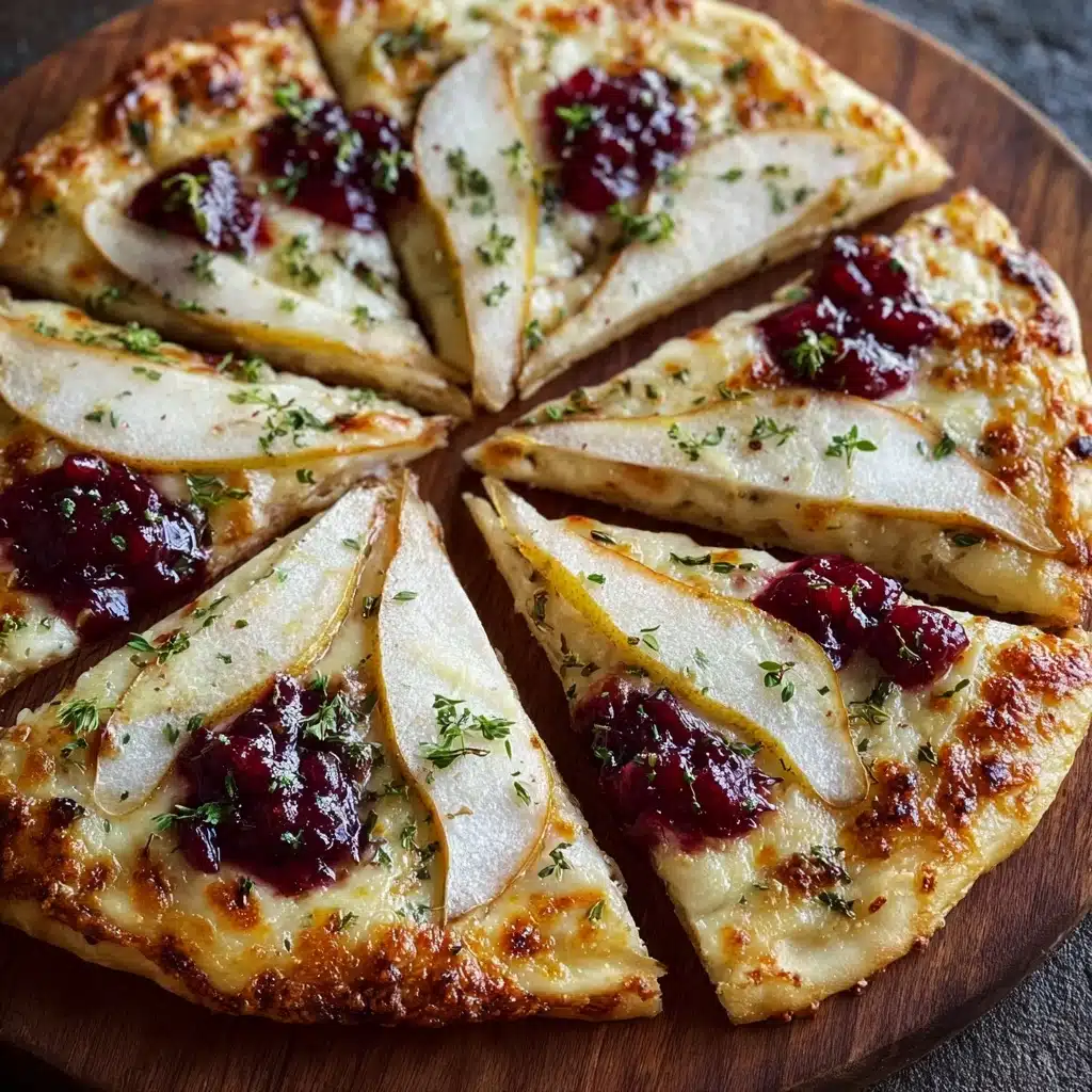 Pear, Brie, and Cranberry Flatbread with Thyme Recipe - Recipe Image