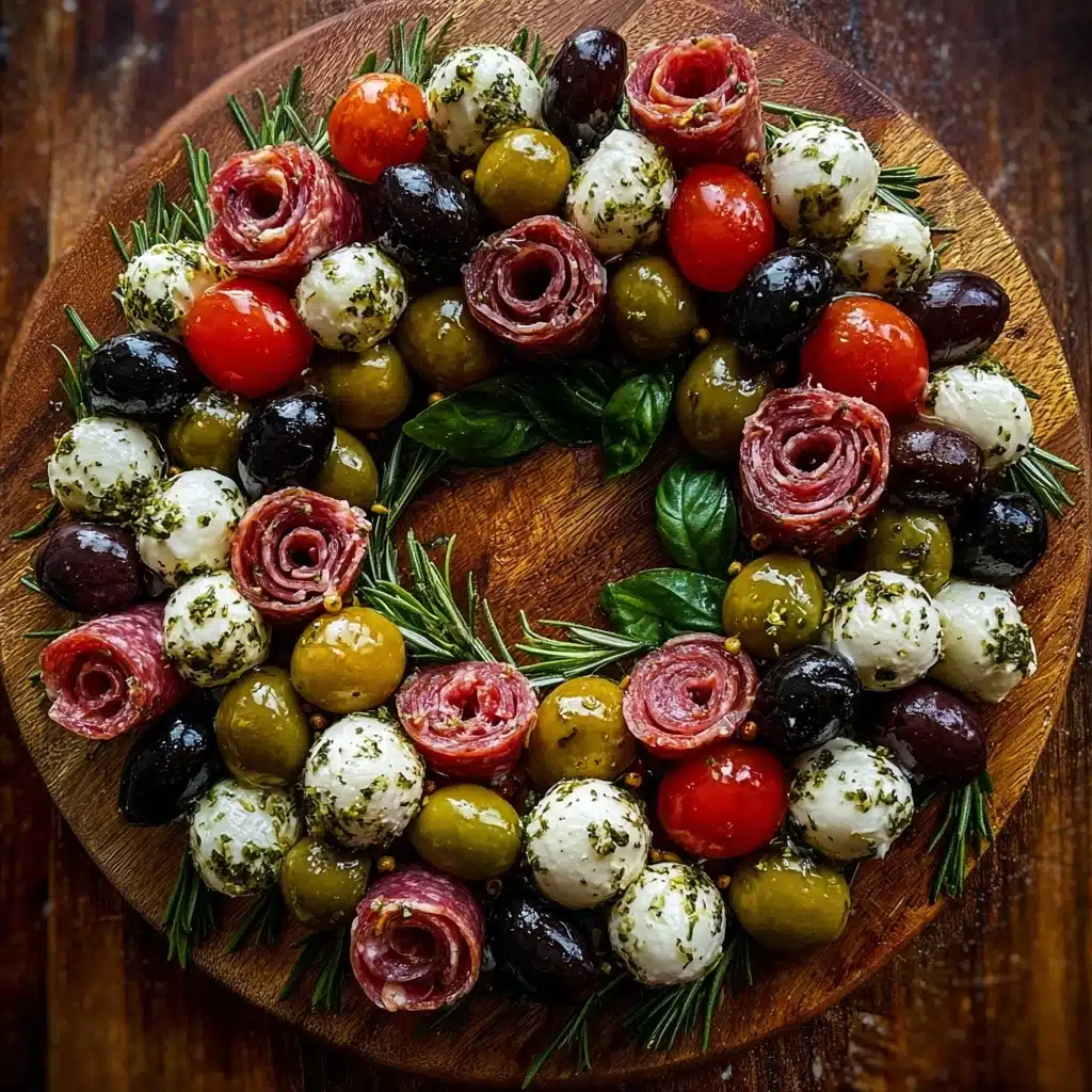 Antipasto Wreath with a Hot Honey Kick Recipe