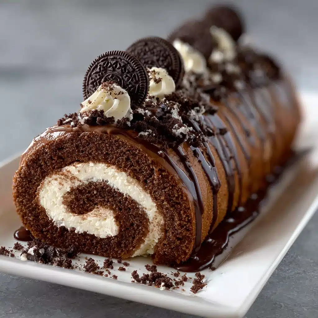 Oreo Cream Chocolate Roll Recipe - Recipe Image