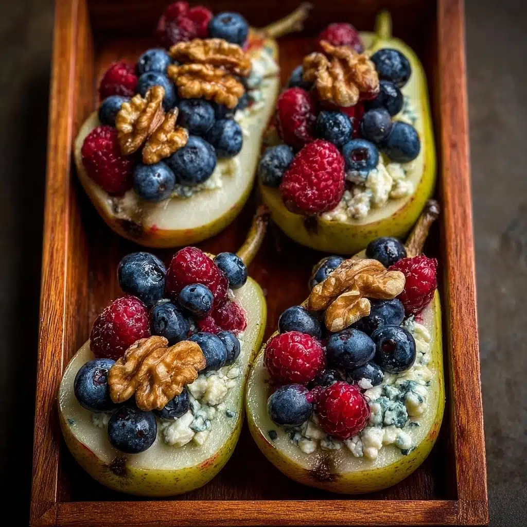 Baked Pears with Berries, Honey, Walnuts & Blue Cheese Recipe - Recipe Image