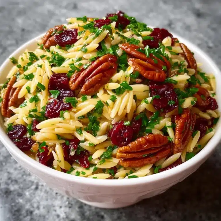 Cranberry Pecan Orzo Salad with Lemon Oregano Vinaigrette Recipe