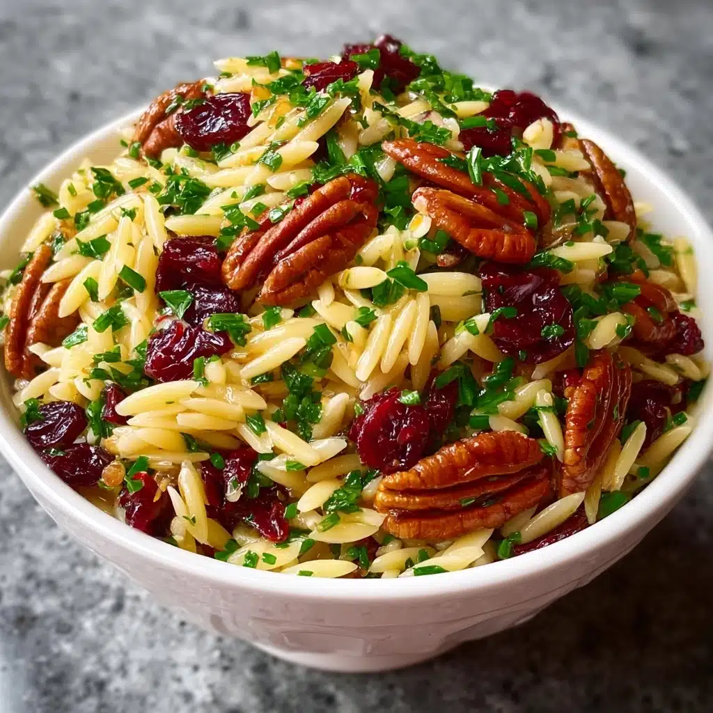 Cranberry Pecan Orzo Salad with Lemon Oregano Vinaigrette Recipe