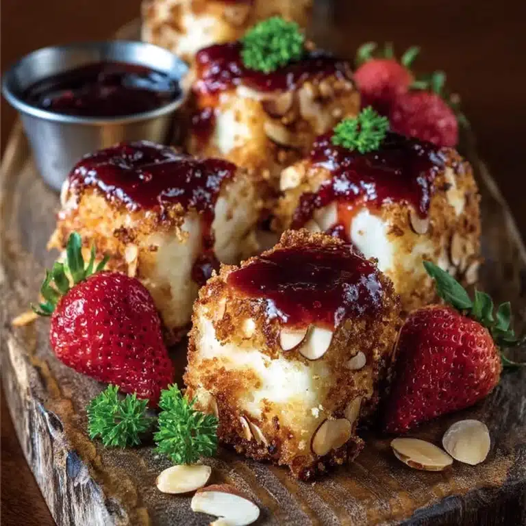 Almond-Crusted Brie Bites with Strawberry Honey Glaze Recipe