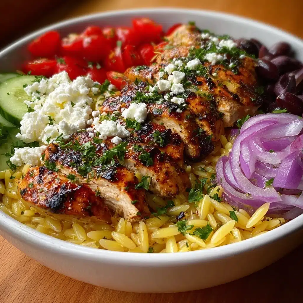Greek Chicken Bowls with Orzo & Lemon Dressing Recipe