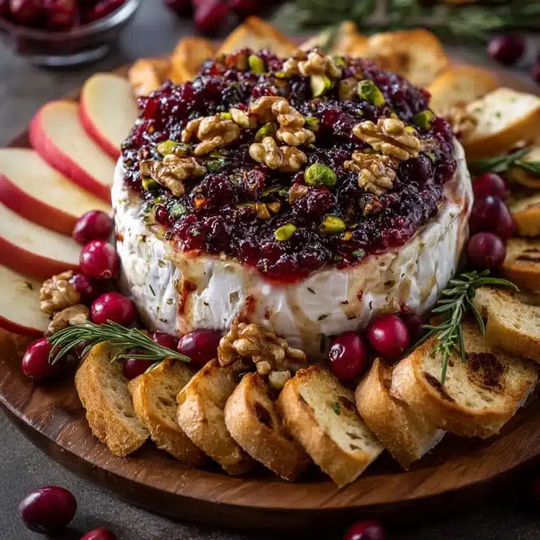 Cranberry Brie Party Board with Pistachios Recipe