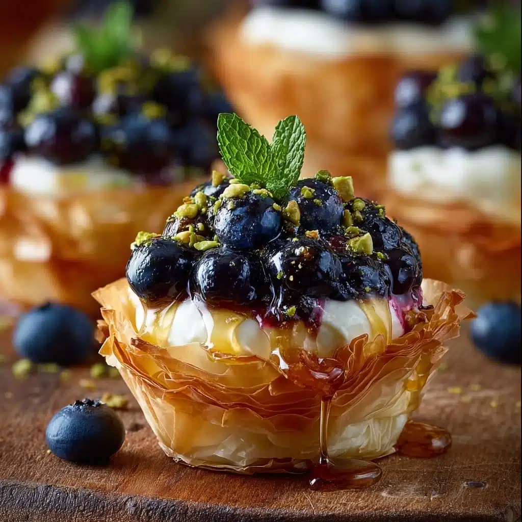 Blueberry Brie Phyllo Cups with Lemon Honey Recipe - Recipe Image