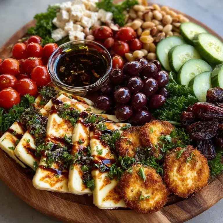 Greek Halloumi Mezze Platter with Balsamic Drizzle Recipe