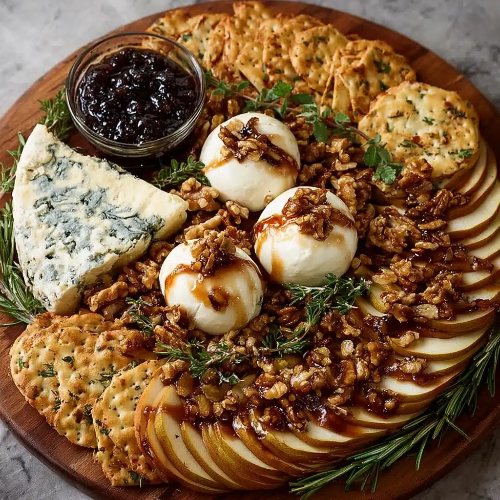 Caramelized Pear & Burrata Board with Fig Balsamic Drizzle Recipe - Recipe Image