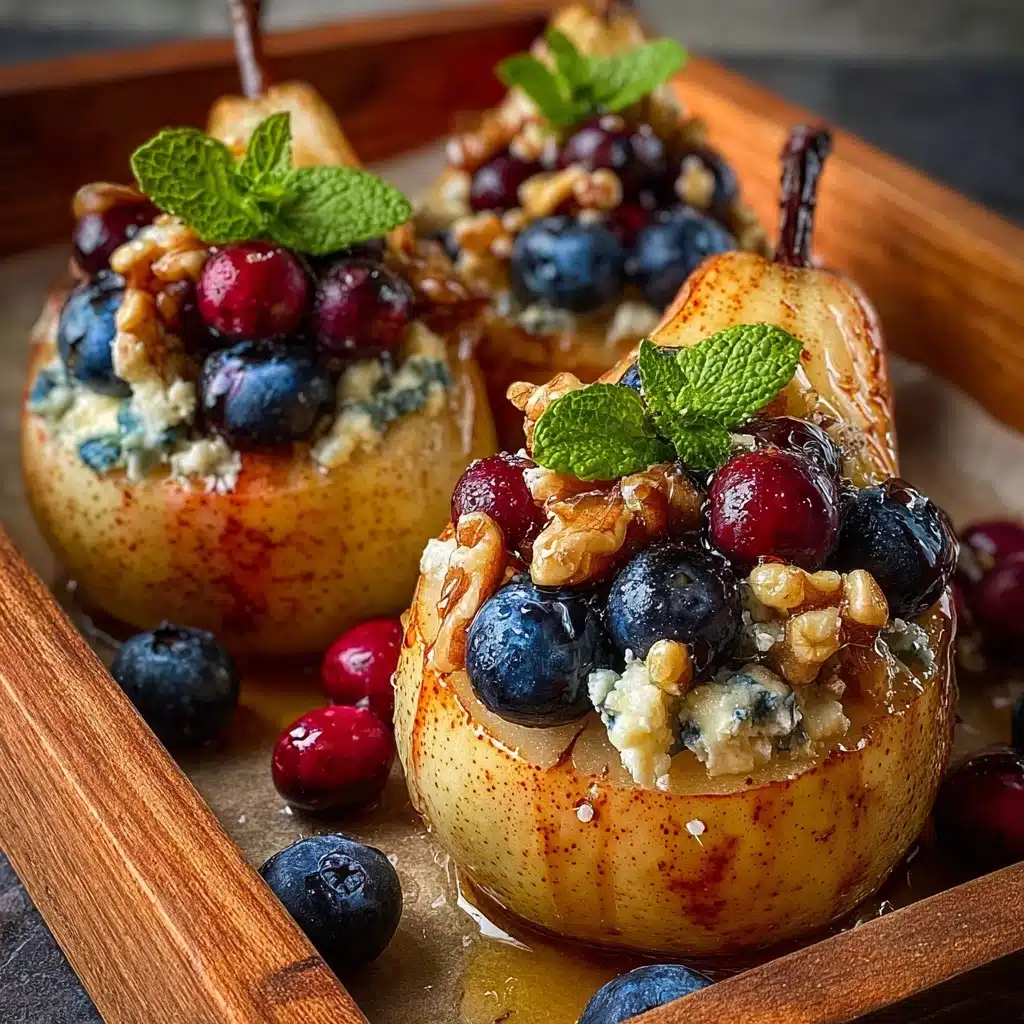 Baked Pears with Berries, Honey, Walnuts & Blue Cheese Recipe - Recipe Image
