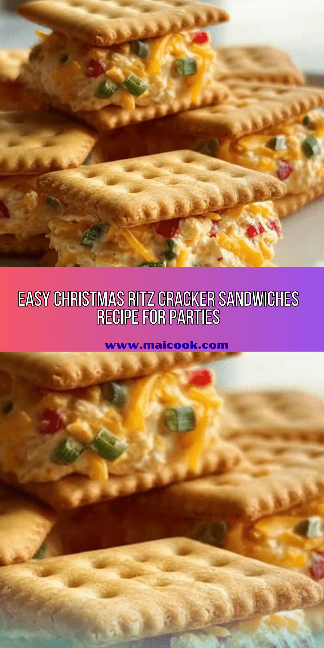 Homemade Christmas Ritz Cracker Party Sandwiches recipe - Recipe Image