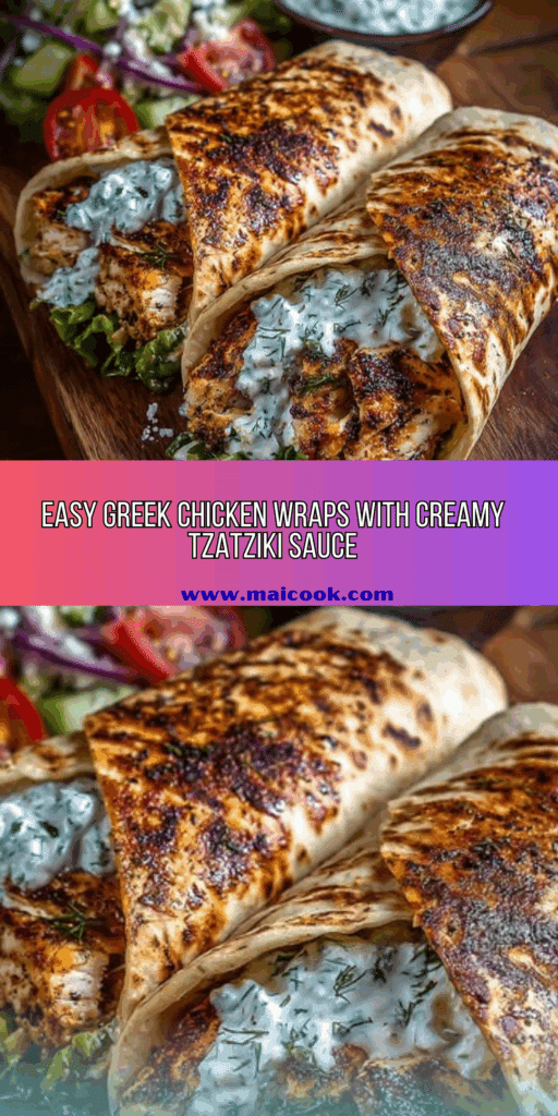 Greek Chicken Wraps with Tzatziki Sauce Recipe