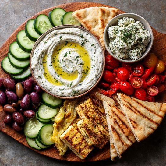 Greek Grazing Platter with Whipped Feta Recipe