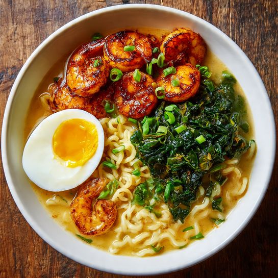 Shrimp Ramen with Soft-Boiled Egg Recipe - Recipe Image