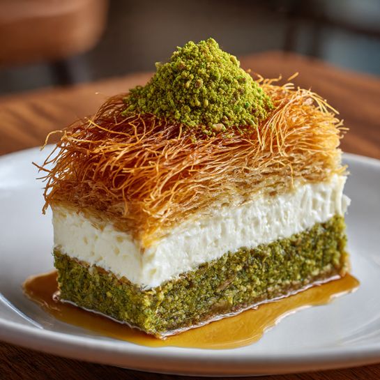 Pistachio Cream Kunafa Slice Recipe
