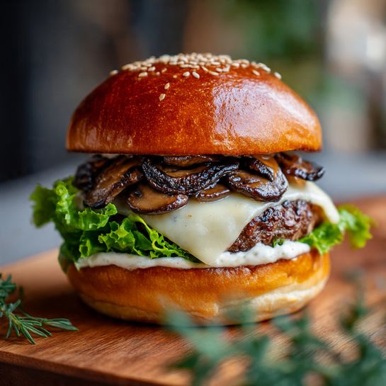 Mushroom Swiss Burger Recipe - Recipe Image