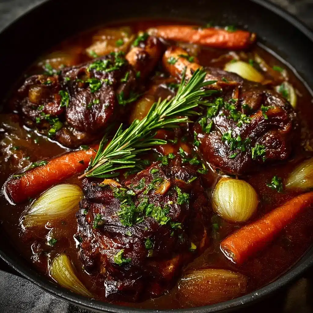 Slow-Cooked Red Wine Lamb Shanks Recipe - Recipe Image