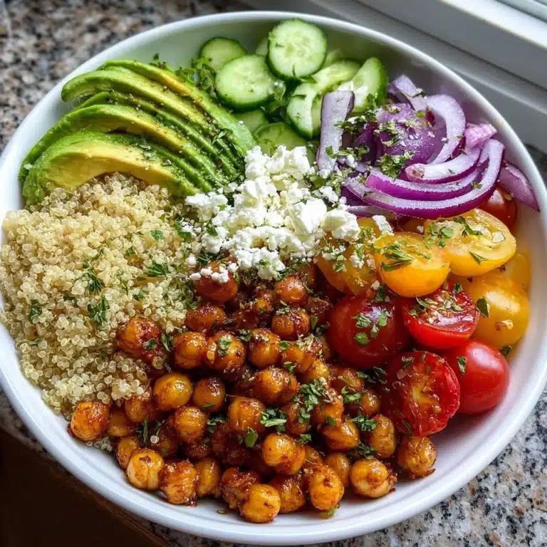 Crispy Chickpea & Avocado Mediterranean Bowl Recipe