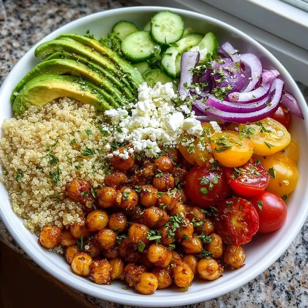 Crispy Chickpea & Avocado Mediterranean Bowl Recipe - Recipe Image