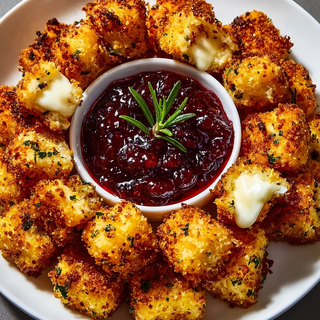 Crispy Goat Cheese Bites with Roasted Cranberry Maple Sauce Recipe - Recipe Image