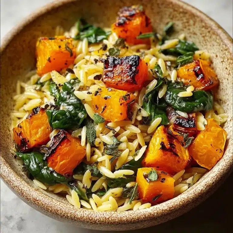Orzo with Roasted Butternut Squash and Spinach Recipe
