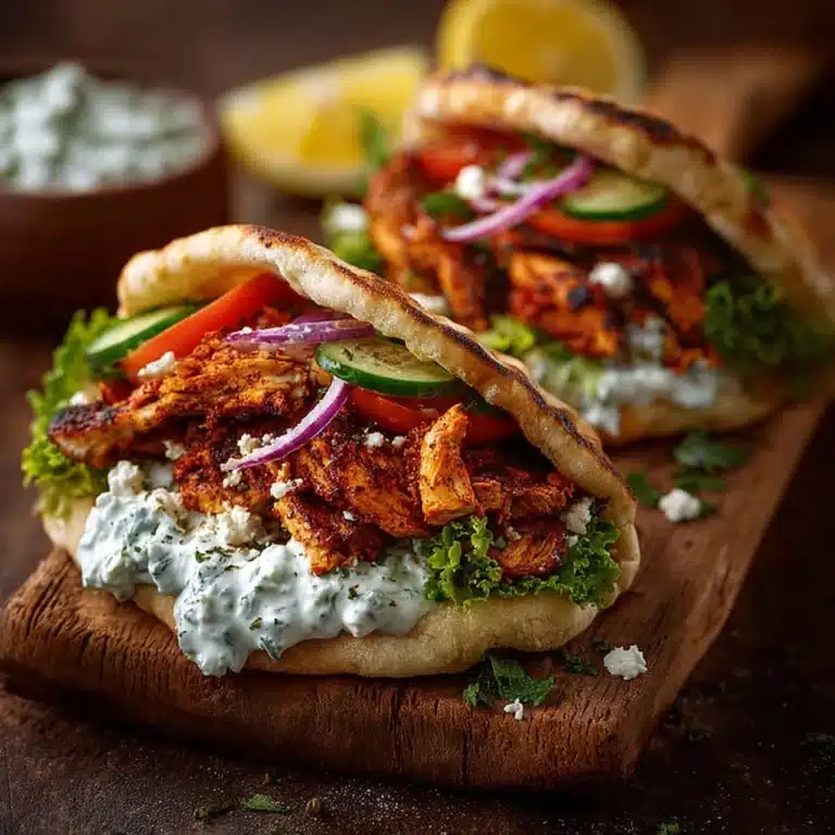 Mediterranean Chicken Pita with Yogurt Sauce Recipe