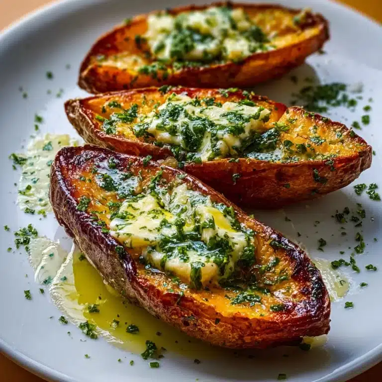 Spinach & Ricotta Stuffed Sweet Potatoes with Herb Drizzle Recipe