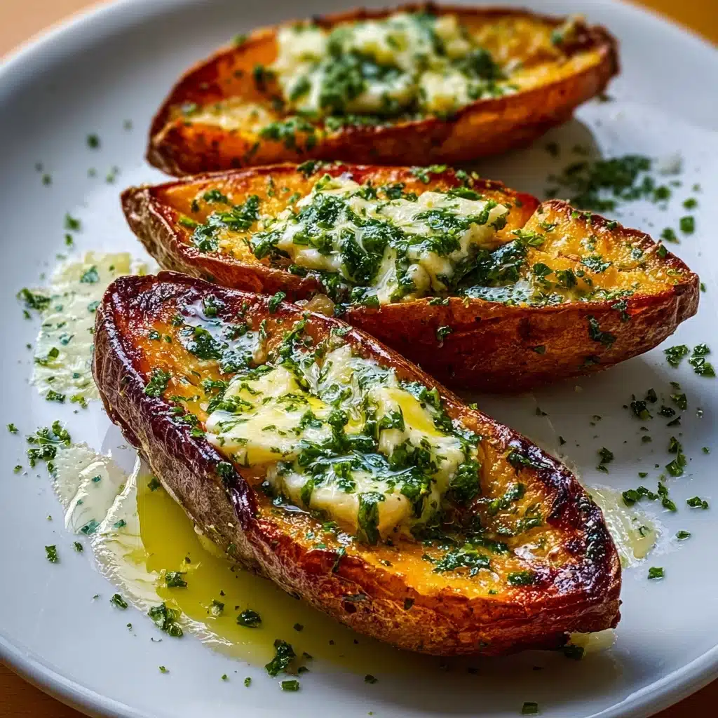 Spinach & Ricotta Stuffed Sweet Potatoes with Herb Drizzle Recipe