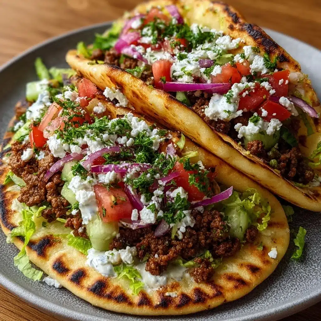 Greek Beef Wraps with Garlic Yogurt Sauce Recipe - Recipe Image