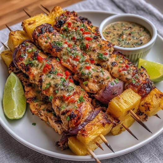 Grilled Pineapple Chicken Kebabs Recipe