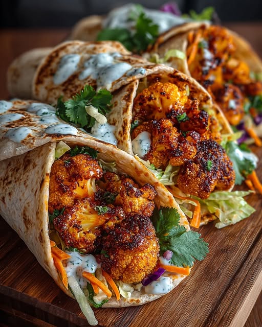 Spicy Buffalo Cauliflower Wraps Recipe