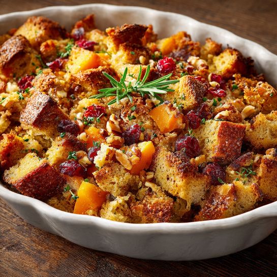 Squash & Cranberry Holiday Stuffing Bake Recipe