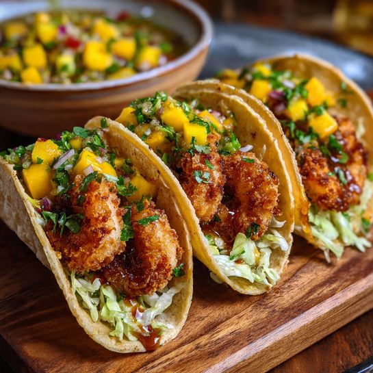 Coconut Shrimp Tacos with Mango Salsa Recipe