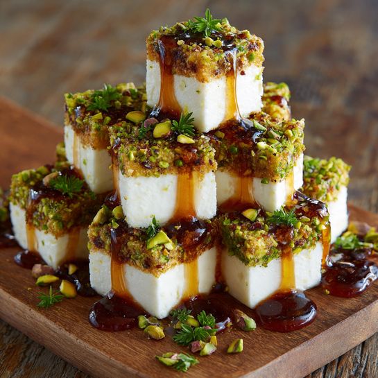 Pistachio-Crusted Brie Bites with Fig Honey Glaze Recipe - Recipe Image