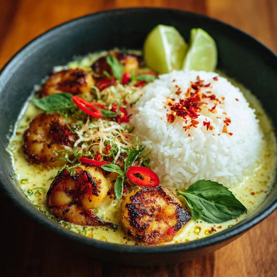 Coconut Curry Shrimp with Jasmine Rice Recipe - Recipe Image