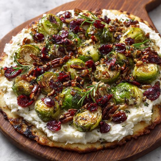 Cranberry Brie & Brussels Sprouts Flatbread Recipe
