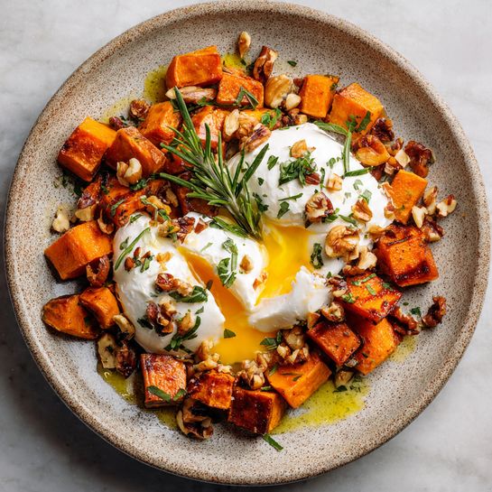 Whipped Feta & Maple Roasted Sweet Potato Skillet Recipe